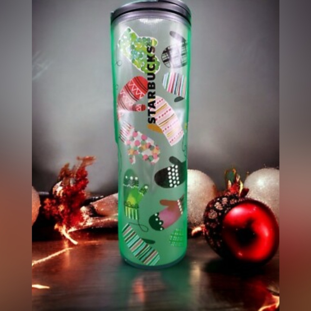 Starbucks MITTENs Tumbler CHRISTMAS Holiday Mittens cup black lid NWT 16 oz